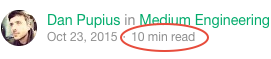 Medium article showing estimated reading time